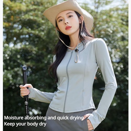 Oiyaku Slim Fit Sun Protection Clothing UV Shirt Sun Protective Jacket Women Sun Protection Shirt Hiking Shirts Swim Shirts for Women Fishing Shirts for Women Rash Guard for Women Sunscreen Clothing