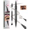 Upgrade Curved 2 Fork Tip Eyebrow Pen, Dual-Ended Forked Tip Eyebrow Pencil with Brush, Magic Microblading Eyebrow pencil,Precise Definition for Looking Brow-Create Natural Hair-Like Brows (03#)