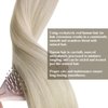 Sunny Sew in Human Hair Extensions Blonde Hair Extensions Real Human Hair Weft Platinum Blonde Human Hair Extensions Sew in Hand Tied Weft Hair Extensions Human Hair 18inch 100G