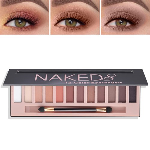 WYBLZPXZ 12 Colors Naked Nude Colors Eyeshadow Palette,Matte Blendable Shimmer Eyeshadow Pallete Natural Smooth Texture Pigmented Long Lasting Waterproof Smokey Eye Shadow Palette Makeup(Matte)