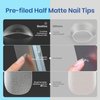 Beetles Gel Nail Kit Almond: 504Pcs Beetles Gel Nail Kit Easy Nail Extension Set Etch X Nail Tips Short Medium Almond Half Matte Nail Tips 5 in 1 Nail Glue Uv Led Nail Lamp DIY