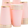 Juvale 50 Pack Light Pink Paper Cups, Disposable Party Supplies (12 oz)