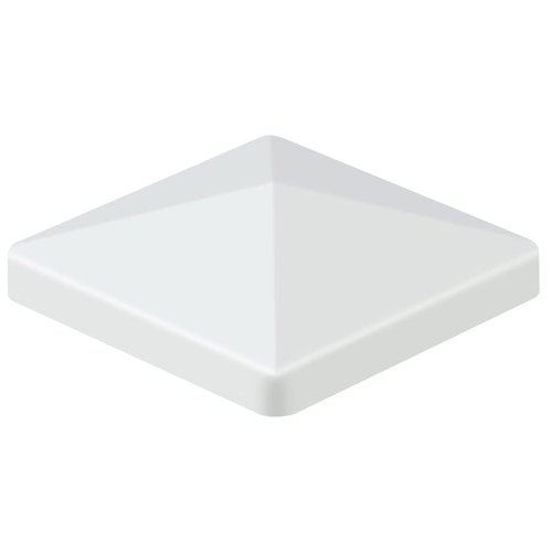 MOLIGOU 4 Pcs Vinyl Post Caps, Pyramid Post Caps for 4"×4" Vinyl Fence Post, Deck Post Cap (White)
