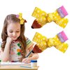 Back to School Bows Clips for Girls,2 Pcs Pencil Bow Hair Clip for Girls First Day of School Kindergarten Students Starting School Clothing Hair Decoration