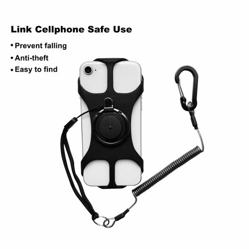 Universal Protector Phone Leash and Silicone holder,Fit Outdoo/Hiking/Climbing/Fishing/KayakTether, Mobile Phone Tether (Black)