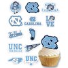 North Carolina Tar Heels Cupcake Toppers (24 Pcs) University of North Carolina Party Supplies for Football, Birthday Gift, UNC Graduation Party Decorations (UNC Tar Heels)
