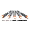 5 WHITE ITALIA EYE LIP LINER PENCIL 1004 SET + FREE SHARPENER & FREE EARRING